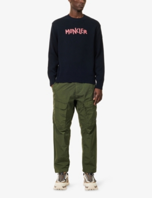 MONCLER: Embroidered Crew-Neck Cotton Jumper
