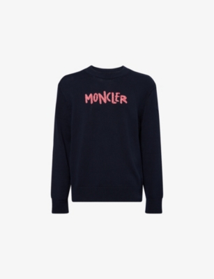 MONCLER: Embroidered Crew-Neck Cotton Jumper