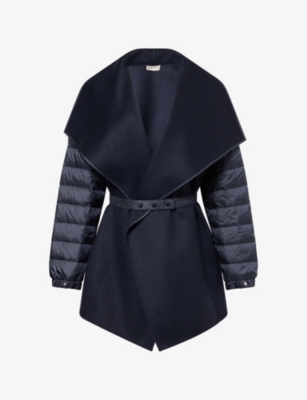 Wide-Collar Brushed Wool-Blend Cape