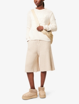 MONCLER: Script-Knit Crewneck Cotton Knitted Jumper