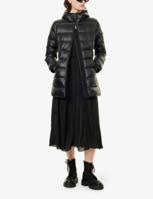 Moncler Womens Glements Hooded Slim-fit Shell-down Jacket Black In Black
