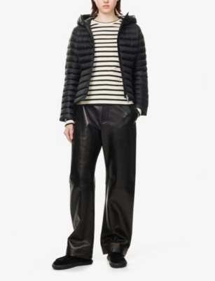 Moncler Womens  Ige Hooded Slim-fit Shell-down Jacket In Black
