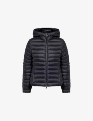 Moncler Womens  Ige Hooded Slim-fit Shell-down Jacket In Black