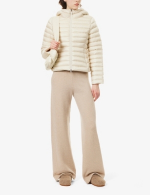 Moncler Ivory Ige Short Hooded Down Jacket In White