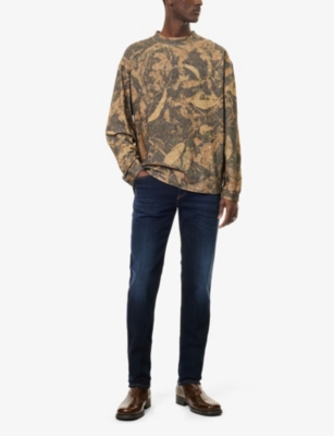 Diesel Structured Five-pocket Belt Loop Trousers In 900 - Denim