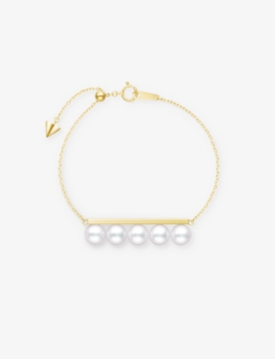 Tasaki Womens 18k Yellow Gold Balance Signature 18ct Yellow-gold And Akoya-pearl Bracelet