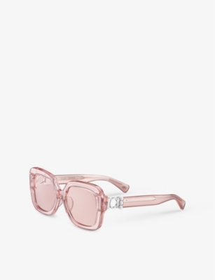 Tasaki Womens Pink Ti Gold Plated Balance Neo Square-frame Pearl, Gold-plated Titanium And Acetate Sunglass