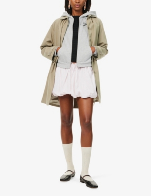 PEACHY DEN: Cheri gathered cotton-twill trench coat