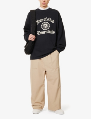 FEAR OF GOD ESSENTIALS: Brand-print crew-neck relaxed-fit cotton-jersey T-shirt