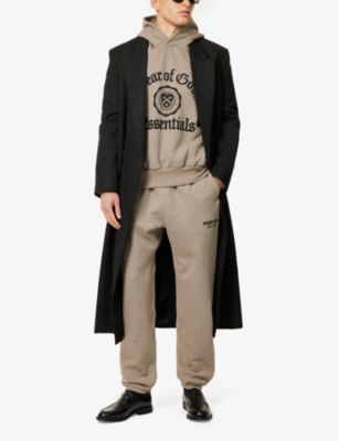 FEAR OF GOD ESSENTIALS: Shrunken text-print cotton hoody
