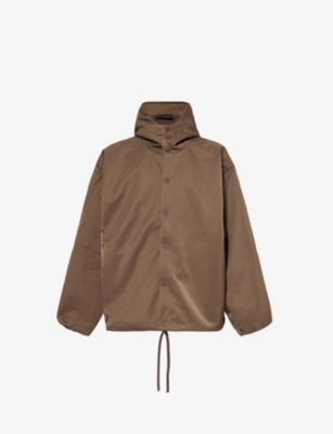 FEAR OF GOD ESSENTIALS: Text-Print Brand-Patch Relaxed Nylon Jacket
