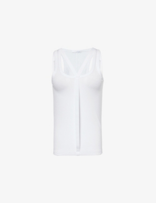 HELMUT LANG: Strap Racer scoop-neck cotton-blend top