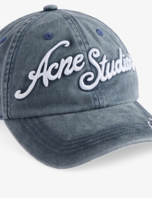 ACNE STUDIOS: Script Logo-Embroidered Cotton Baseball Cap