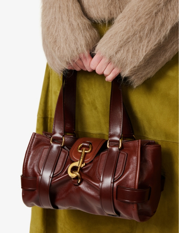 Kerala clasp-closure leather shoulder bag