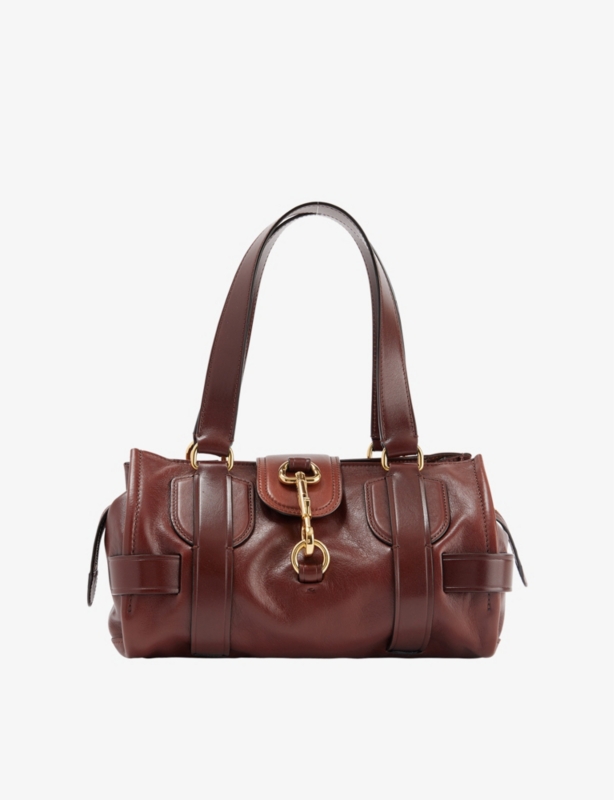Kerala clasp-closure leather shoulder bag