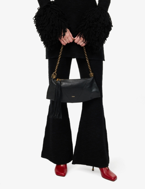 Foulard Tassel Leather Shoulder Bag