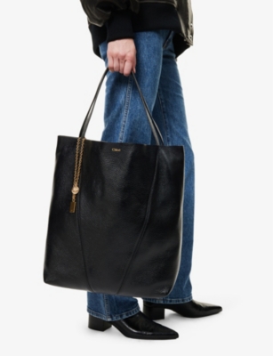 Spin large leather tote bag