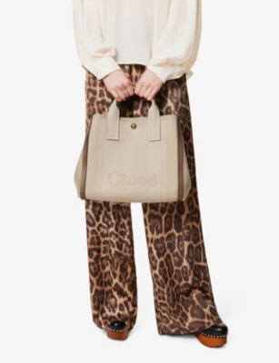 Shop Chloé Womens Vegetal Beige Carry Medium Canvas Tote Bag