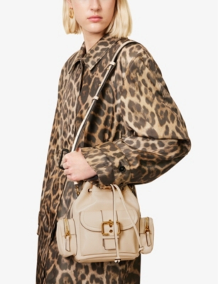 Chloé Womens Chloe Camera Leather Shoulder Bag In Sweet Beige