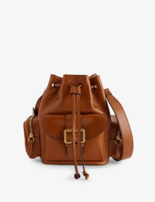 Chloé Womens Clay Brown Camera Leather Bucket Bag In Clay Brown