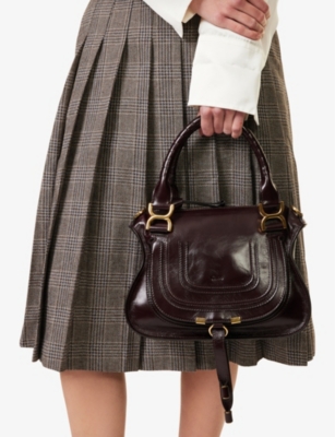 Chloé Womens Marcie Small Leather Shoulder Bag Auburn Red In Auburn Red