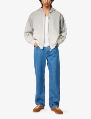 MARINE SERRE: Moon-Logo Gradient Fleece Cotton-Jersey Hoody