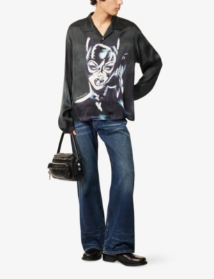 ACNE STUDIOS: DC Graphic Print Satin Shirt