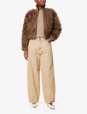 Haikure Womens  Bethany Wide-leg Denim Jeans In Overdyed Camel