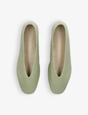 LE MONDE BERYL WOMENS PALE GREEN LUNA POINTED-TOE LEATHER PUMPS EUR 40 / 7 UK 