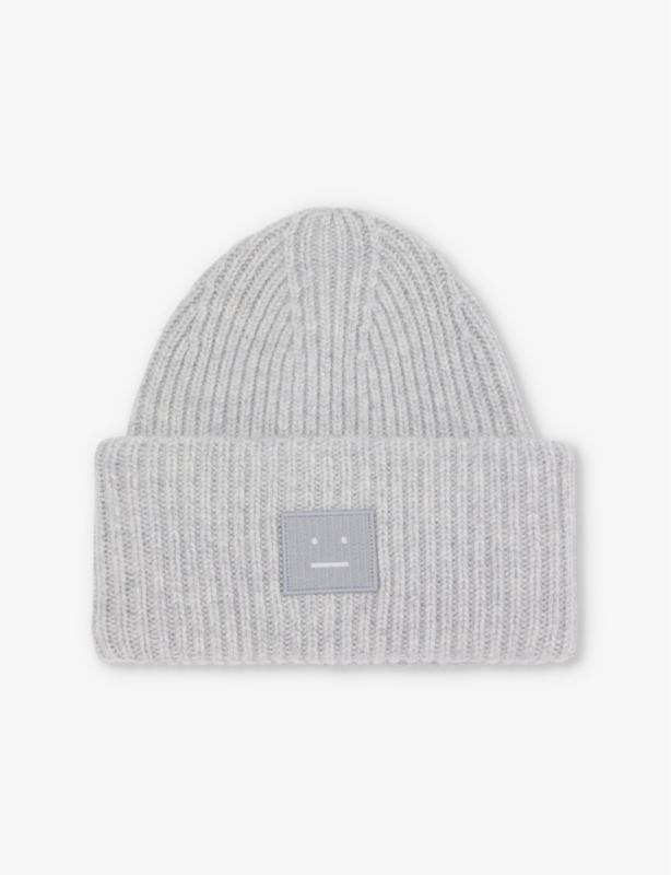 Faces wool-knit beanie hat