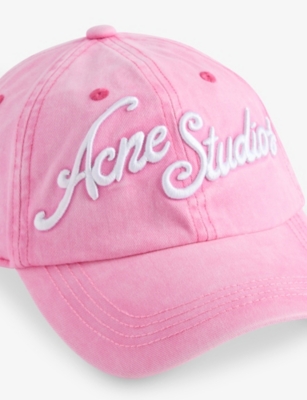 ACNE STUDIOS: Script Logo-Embroidered Cotton Baseball Cap