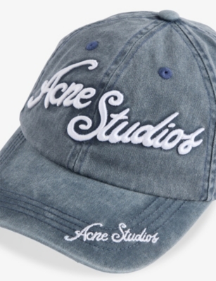 ACNE STUDIOS: Script Embroidered Cotton Baseball Cap