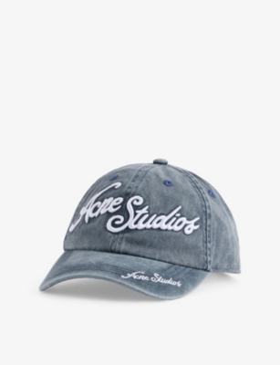 ACNE STUDIOS: Script Embroidered Cotton Baseball Cap