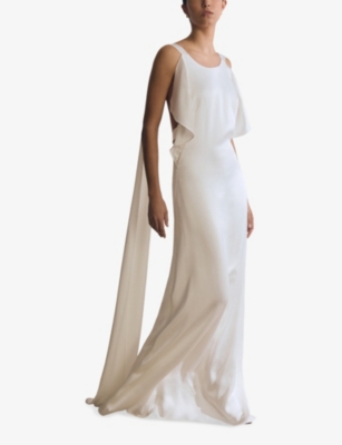 REISS: Reiss x Atelier Brackley Draped Duchess Satin Maxi Dress