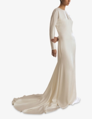 Reiss Womens  X Atelier Clemence Duchess-satin Bridal Gown White In White