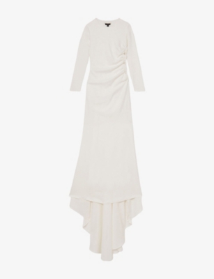 Reiss Womens  X Atelier Lorna Long-sleeve Stretch-woven Maxi Dress In White