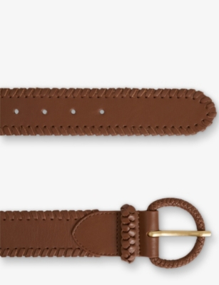 REISS: Gia Whipstitch Leather Belt