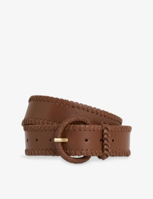 REISS: Gia Whipstitch Leather Belt