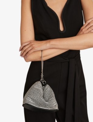 Reiss Womens  Leah Embellished Bracelet Pouch In Silver