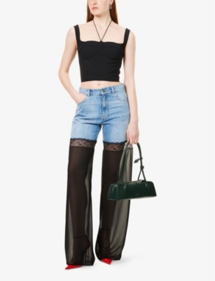 NENSI DOJAKA: Hybrid Crepe-Texture Denim Jeans