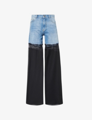 NENSI DOJAKA: Hybrid Crepe-Texture Denim Jeans