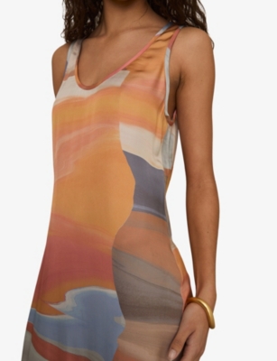 Layla Sunset-Print Woven Midi Dress