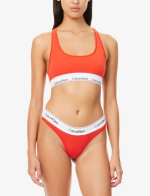 Shop Calvin Klein Womens Molten Icon Modal Cotton-blend Thong Xl