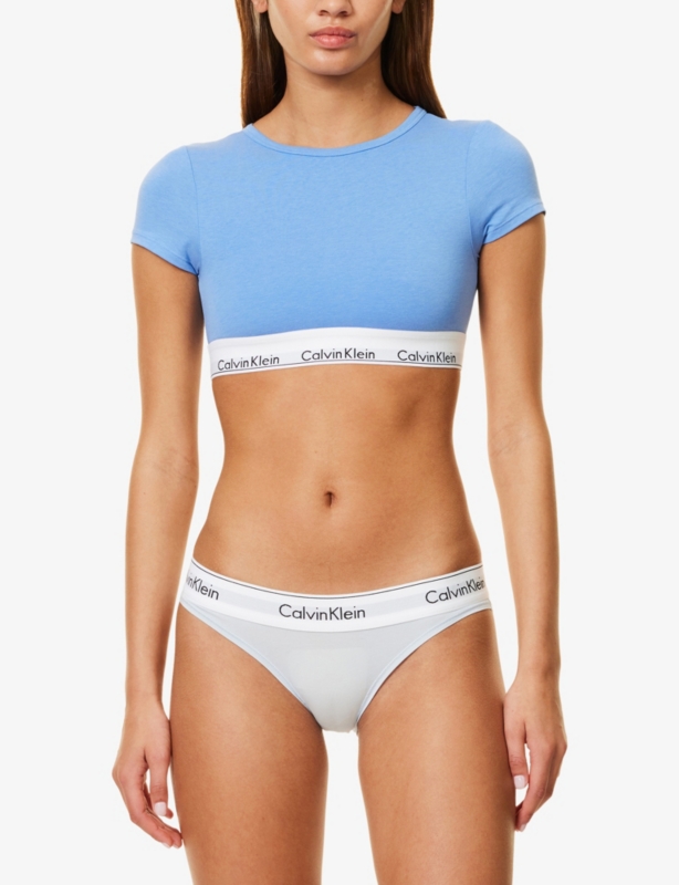 Branded-Underband Stretch-Jersey Bralette