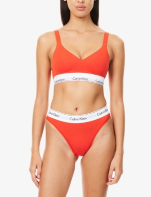 CALVIN KLEIN: Icon Modal High-Leg Cotton-Blend Tanga Briefs