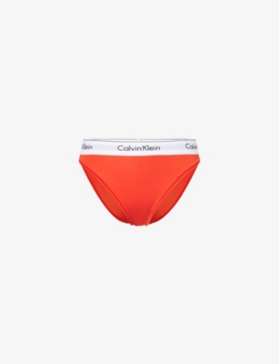 CALVIN KLEIN: Icon Modal High-Leg Cotton-Blend Tanga Briefs