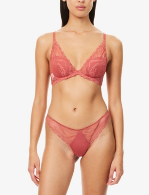 Shop Calvin Klein Womens Terrazzo Sensual Stretch-lace Thong Xl