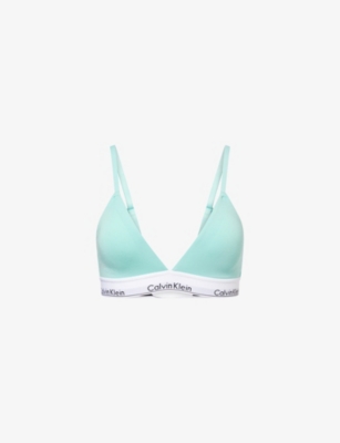 Shop Calvin Klein Womens  Icon Triangle Stretch-cotton Blend Bra