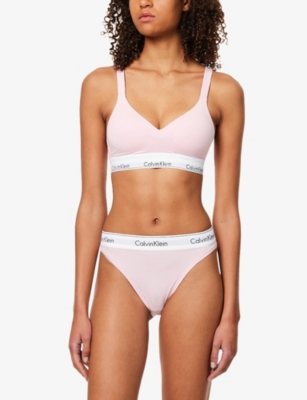 CALVIN KLEIN: Icon Padded Stretch-Cotton Blend Bra