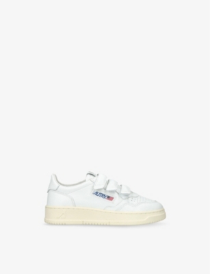 AUTRY: Kids' Kidstripes Leather Low-Top Trainers